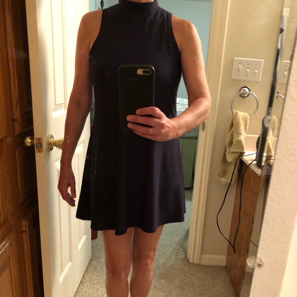 Navy turtle neck mini-dress or tunic